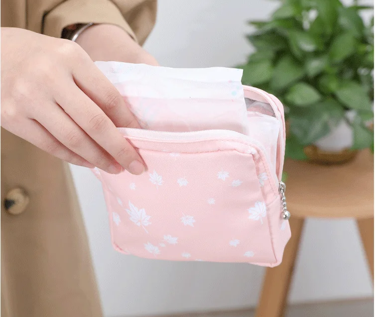 Pochette à Serviettes Hygiéniques Naraya En Coton Bleu - Nécessaire De Toilette - Neuf Avec étiquettes