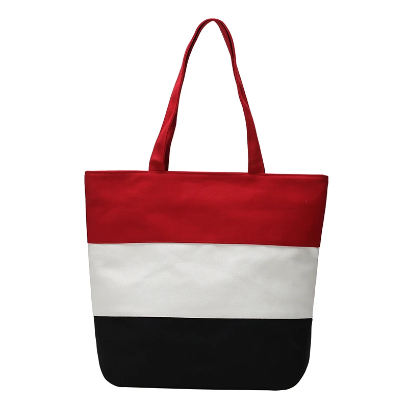 

Fashion Shoulder Bag Mix And Match Color Canvas Design Retro Handbag Casual Ladies High Capacity Simple Shopping Bag Daily Use