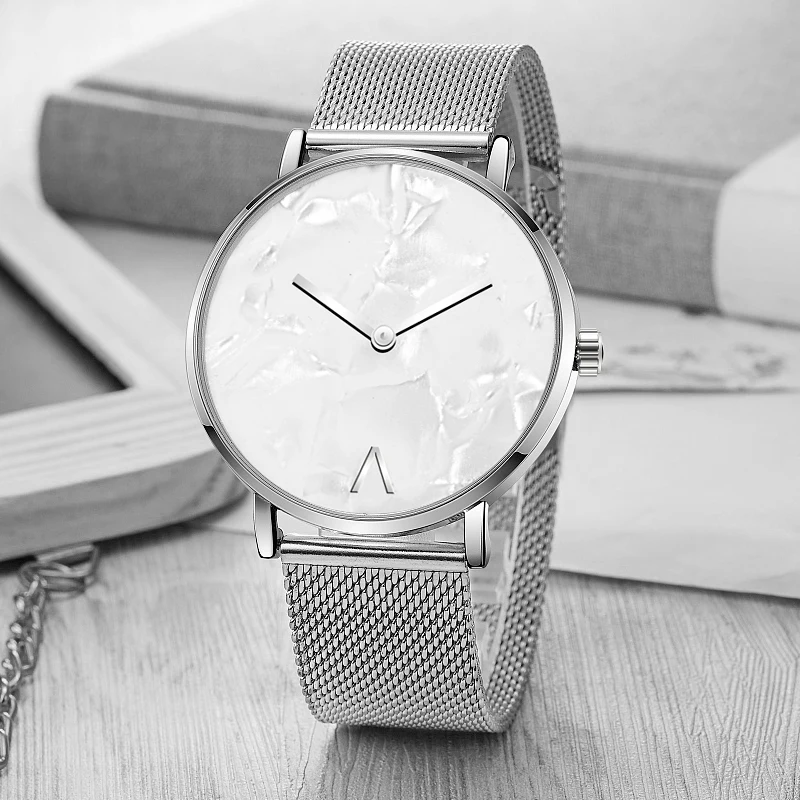 

Luxury Creative Women Watches Fashion Silver Watch Minimalist Mesh Band Elegant Ladies Watch Women Clock Reloj Mujer