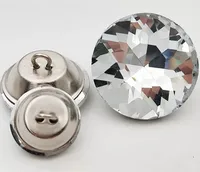 50pcs/lot Crystal Diamante Rhinestone Buttons for Clothes Round Sewing Crystal Sofa Buttons Crafts Home Decor 18/20/25/mm 2