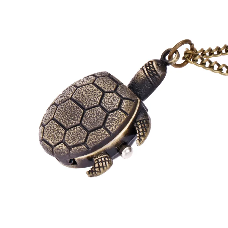 Креативные бронзовые черепахи карманные часы браслет кварцевые часы Мода цепь часы подарок herren uhren - Цвет: watch with chain