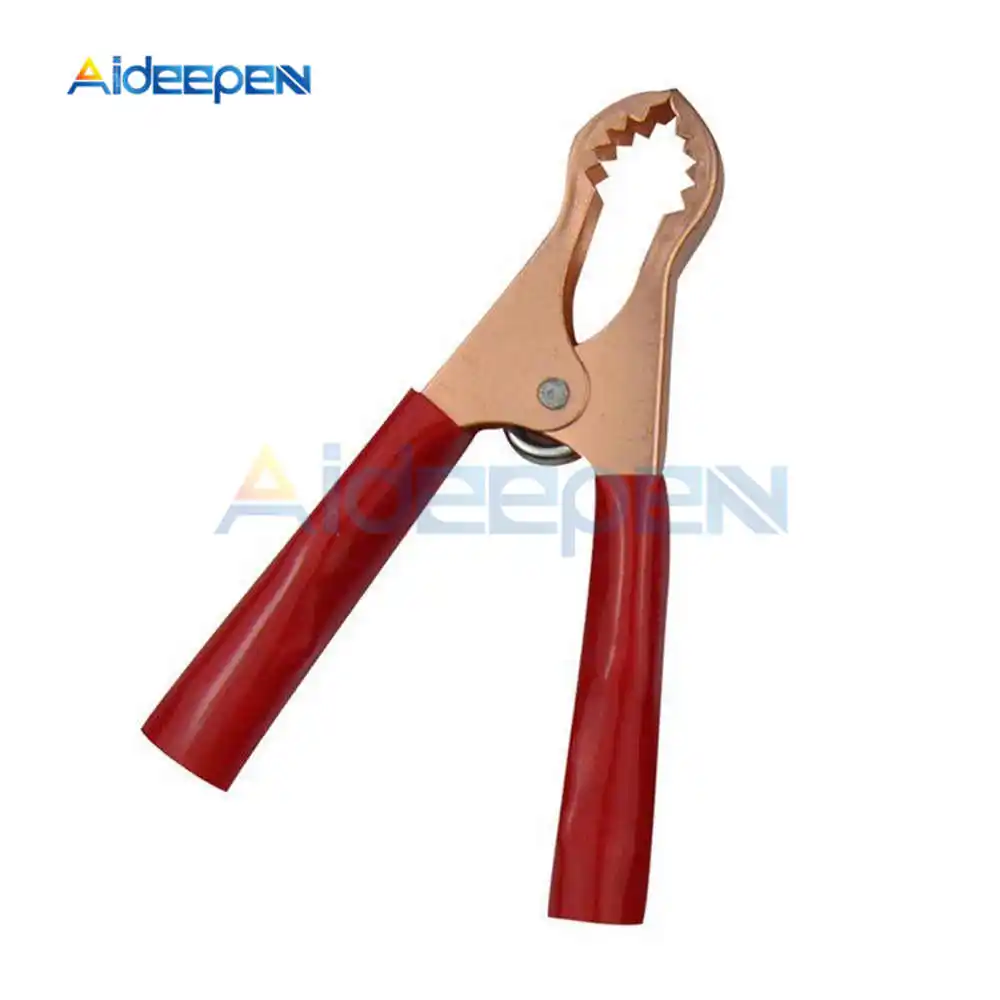 2Pcs 50A 80mm Crocodile Clip Car Caravan Van Battery Test Lead Clips Battery Clamps Alligator Clips Red + Black