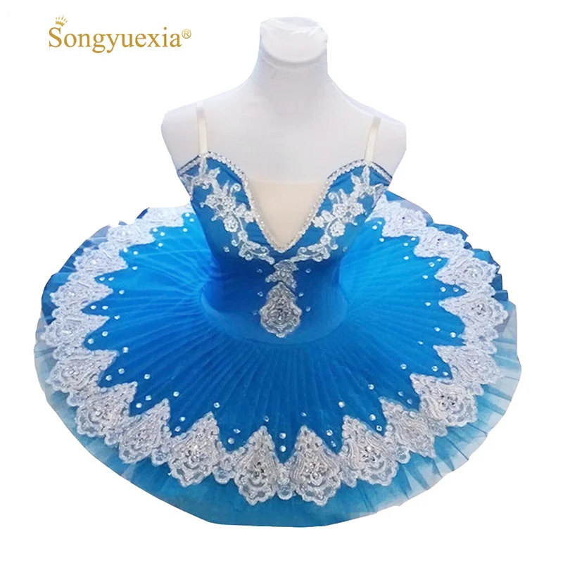 

2021 Songyuexia Professional Puff Skirt Ballet Dance Costume for Children and Adults Blue tutu skirt 10colors