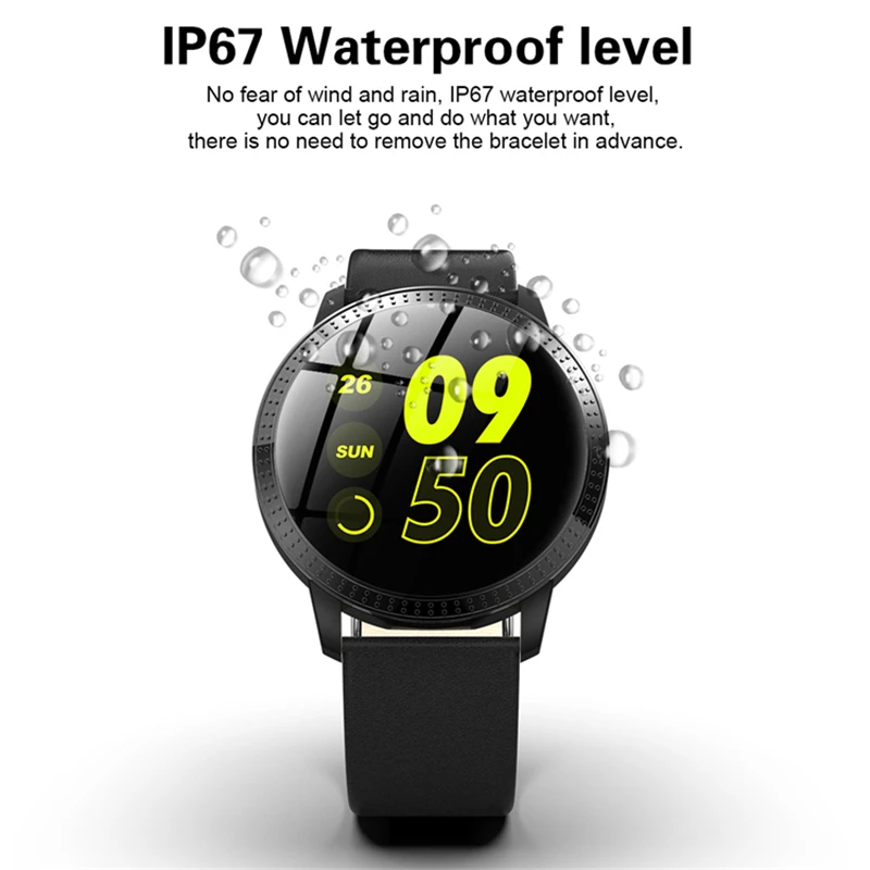 ESEED CF18 Смарт-часы для мужчин 1,2 дюймов IP67 smartwatch металлический ремешок пульсометр кровяное давление фитнес-трекер Смарт-браслет