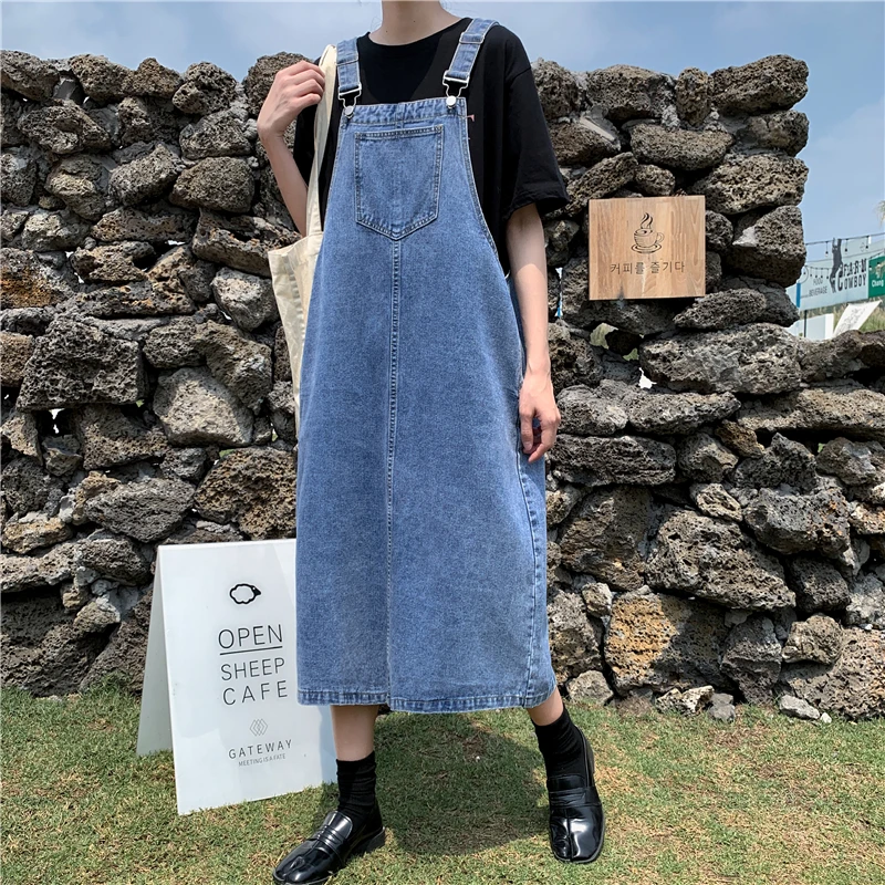 Women Summer Casual Loose Plus Size Dungarees Dress Bib Overalls