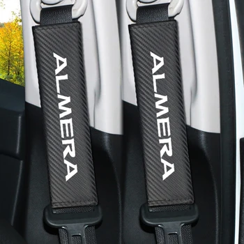 

2pcs Car carbon fiber seat belt shoulder protector cover case for Nissan ALMERA Teana Skyline Juke