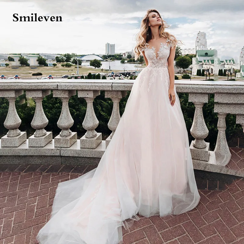 Винтажное кружевное свадебное платье Smileven свадебные платья с длинным шлейфом и