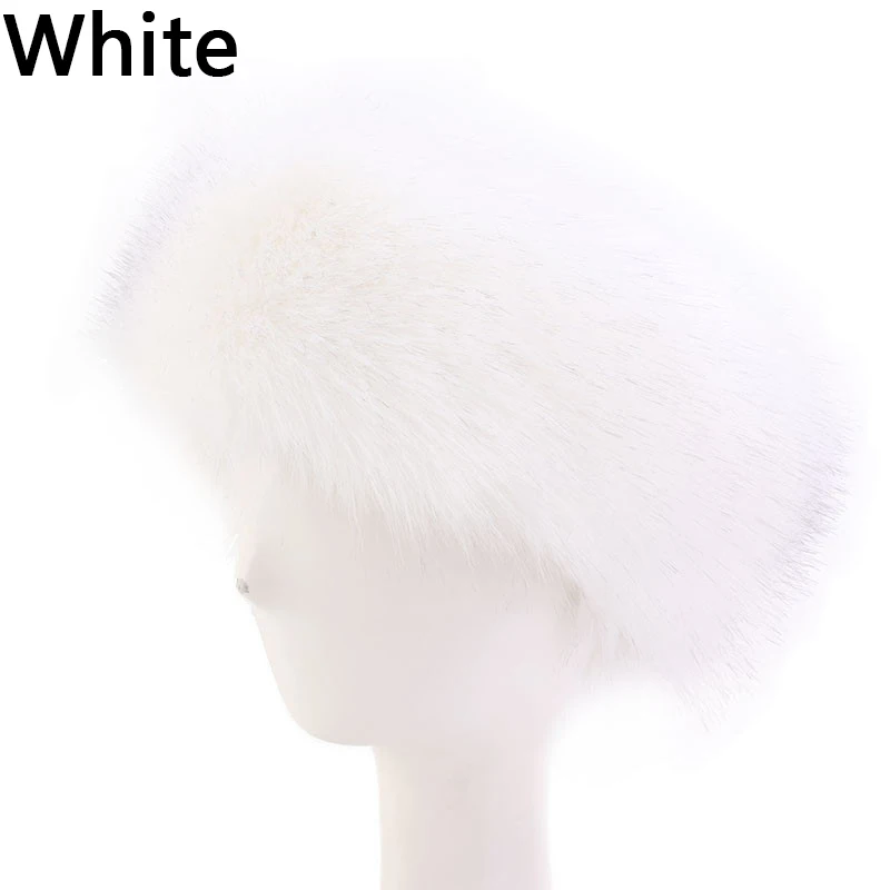 Bandanas Winter Fur Warm Headband Fox Fur Hat Faux Fur Head Warmer Women's Ear Warmer Earmuff Turban Hair Band Hair Accessories mad bomber leather rabbit fur hat