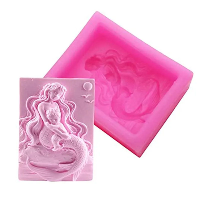 Silicone Mold Mermaid Mother, Mermaid Mommy And Baby Shape Craft Art