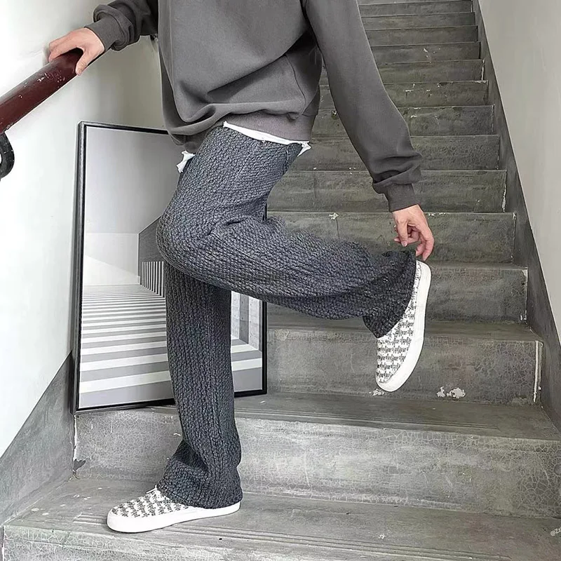 

Autumn and winter Hong Kong style youth commuter knit jeans men
