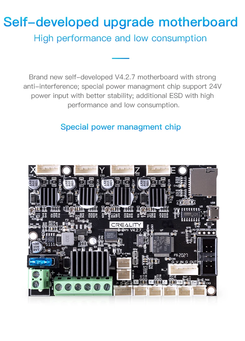 CREALITY 3D V4.2.7 32Bit Silent Printing Motherboard Mainboard For Ender-3 V2/Ender 3 Pro/Ender-3/Ender-5 Printer Original motor 3d printer