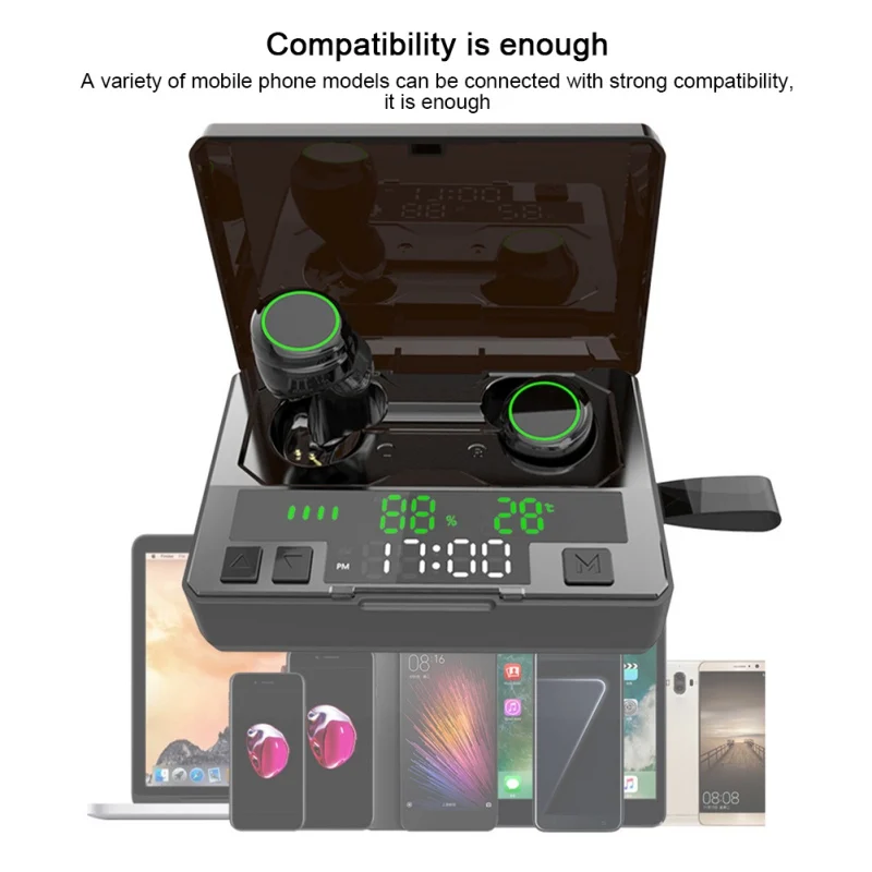 TWS 5 0 Wireless Earphones Wireless Headphones Touch Control Waterproof Stereo Sound Earphones Charging Box Bluetooth Earbuds