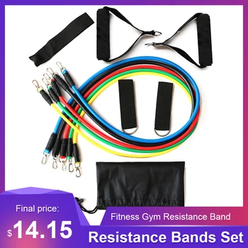 

11 Pcs Bandas Elasticas Fitness Equipment Muscle Strength Yoga Training Rope Resistance Bands Sportshome workout Fitness Puller