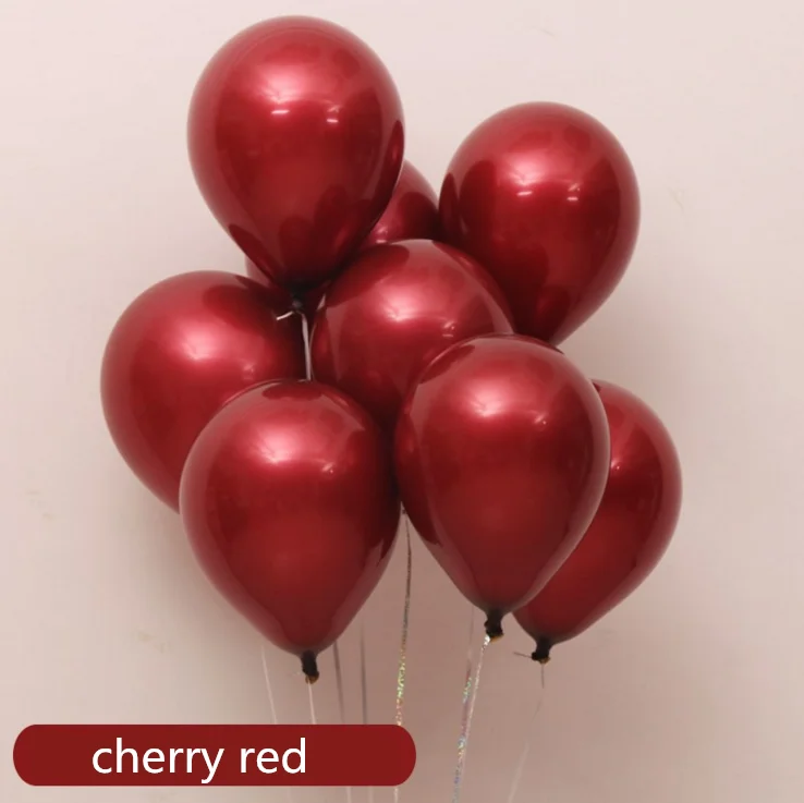 100 шт 10 дюймов рубиновые красные латексные шары в форме сердца двухслойные баллоны с гелием для свадьбы, дня рождения, вечеринки, декора, Дня Святого Валентина - Цвет: Cherry red round