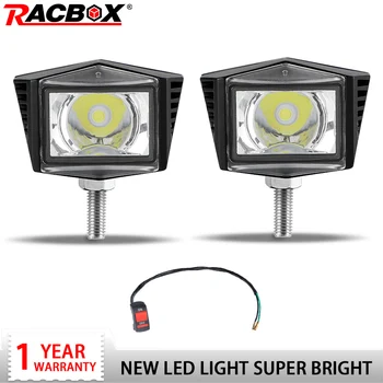 

RACBOX Motorcycle LED Headlight Scooter ATV Moto Headlamp Spotlight 12V LED 6000K Motorbike Spot Head Light Working Lamp DRL