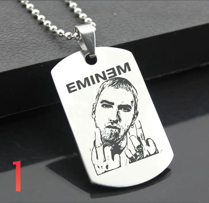 Eminem XH01 классический брелок из нержавеющей стали модные гравировальные бирки стальная подвеска-открытка для ожерелья