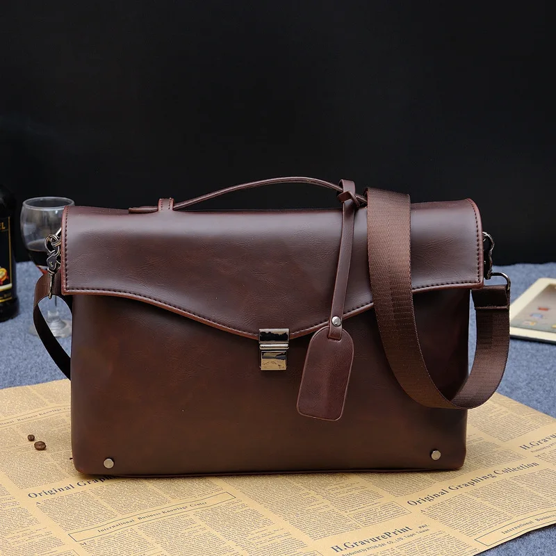 

Personality Box Korean Men's Handbags Horizontal Briefcase Business Bag
