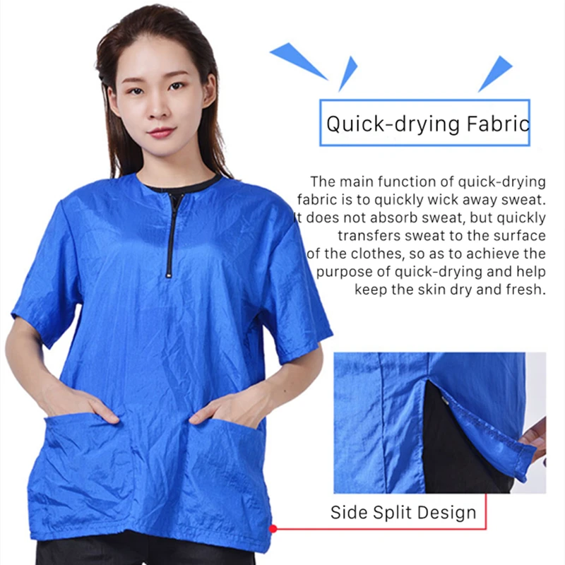 Pet Shop Groomer Waterproof Top Non-stick Hair Dog Bathing Short Sleeve Plus Size Work Clothes Support Custom LOGO G0201 2