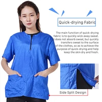 Pet Shop Groomer Waterproof Top Non-stick Hair Dog Bathing Short Sleeve Plus Size Work Clothes Support Custom LOGO G0201 2