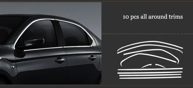 c elysee 4 Нержавеющая сталь окна автомобиля планки для peugeot 301 citroen c-elysee 2012 2013 - Цвет: c elysee 4
