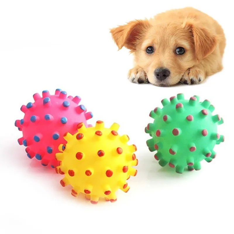 

1pcs Funny Pets Dog Puppy Cat Ball Teeth Toy Chew Sound Dogs Play Fetching Squeak Toys Dog Toys Pet Supplies Dropshipping