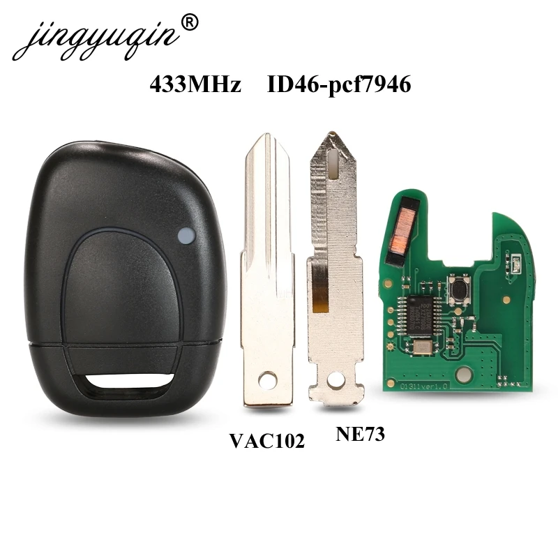 Пульт дистанционного управления jingyuqin для Renault Master Kangoo Clio Twingo NE72 Blade PCF7946 чип 433