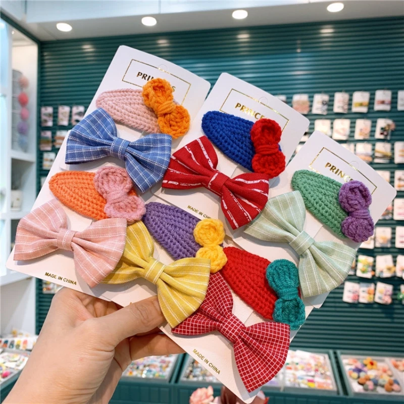 2 uds. De horquillas de primavera para niña, horquillas sencillas y bonitas de Color BB a cuadros para niña dulce, accesorios para el cabello