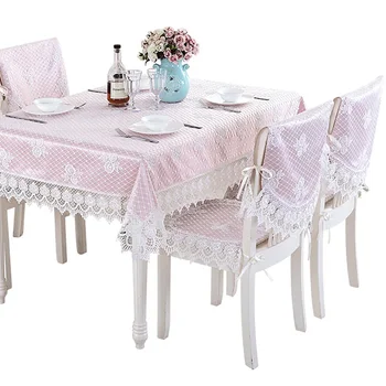 

Lychee Pink Lace Table Cloth Simple Rectangle Table Cover Home Wedding Birthday Party Tablecloth