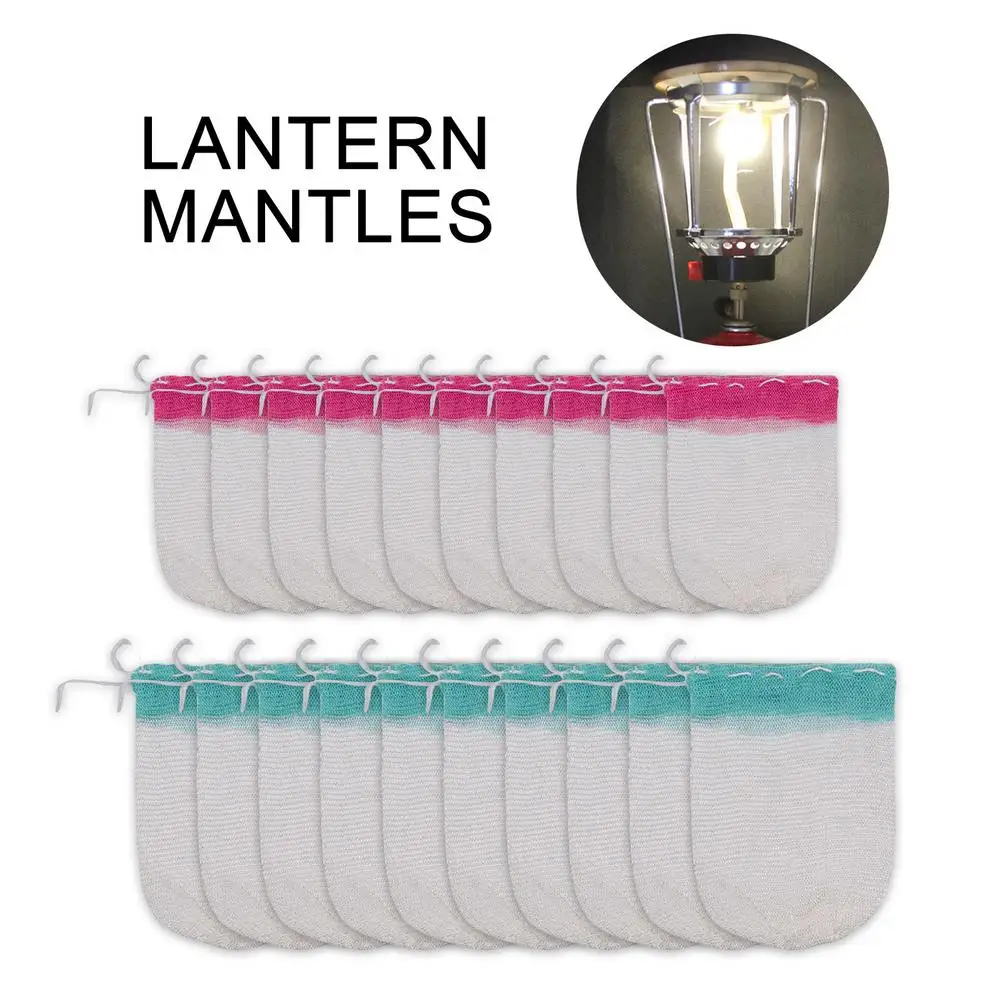 10Pcs Camping Gas Lamp Lantern Mantles Light Replace Cover Outdoor Kit U-Shape