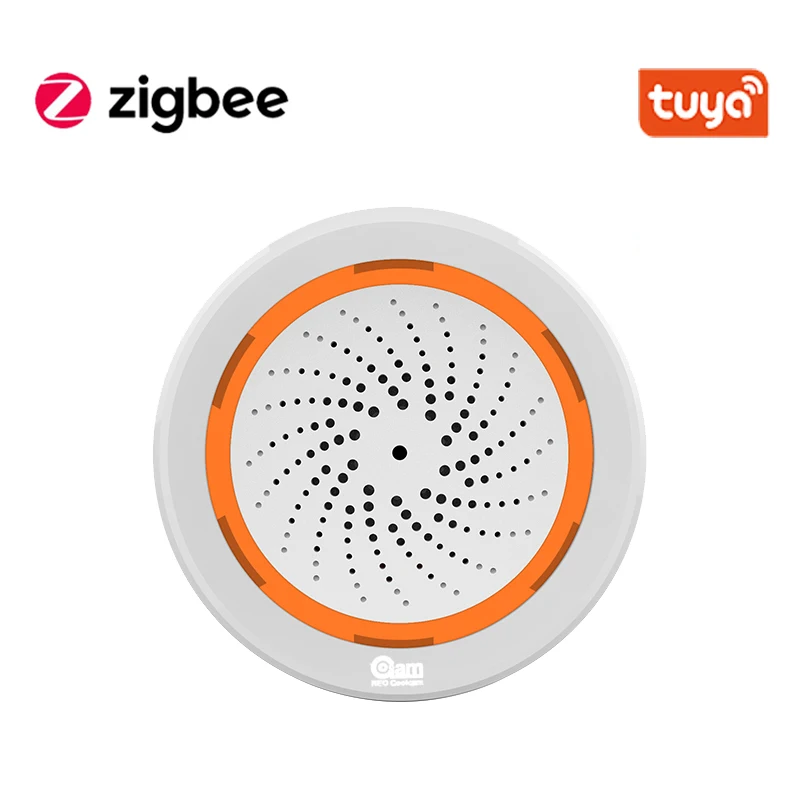 Tuya Smart Zigbee датчик температуры и влажности Встроенный сирены работает с шлюзом