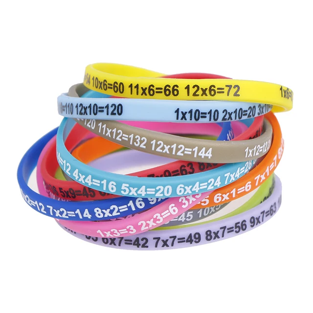 12Pcs/Set Multiplication Tables Soft Silicone Bracelet Learn Math Education Wristband For Kids Preschool Teaching Aids Math Toy 6