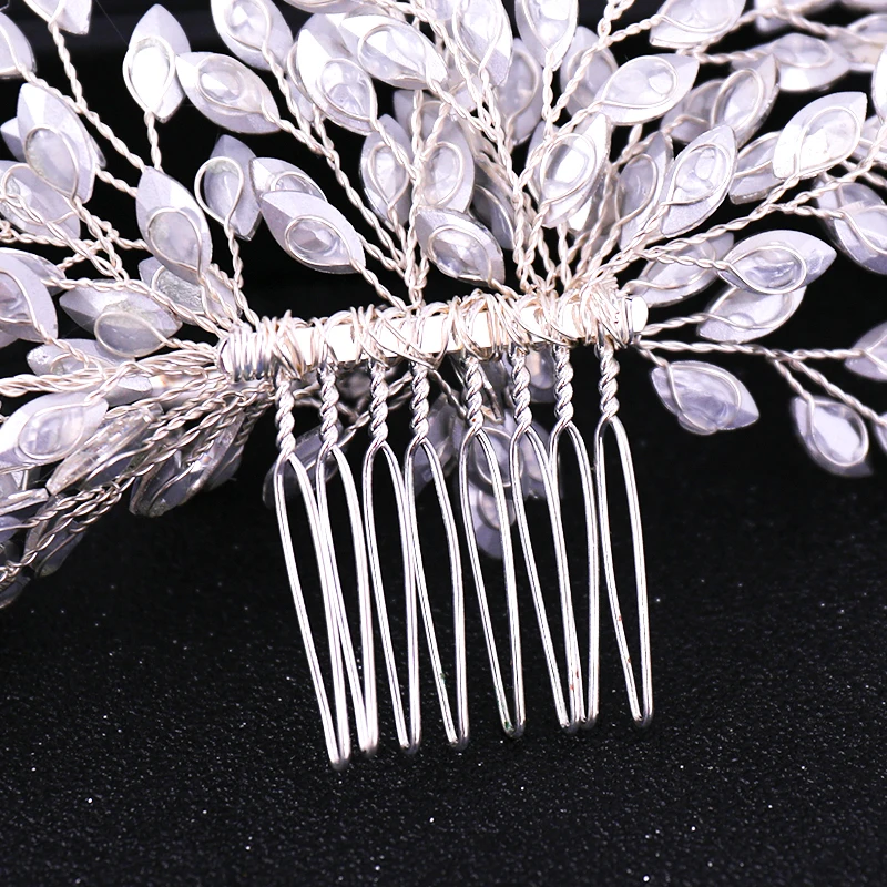 Trendy Silver Color Crystal Rhinestone Hair Comb Accessories Wedding tiara Bridal Headpiece Hair ornaments Bride Hair Jewelry