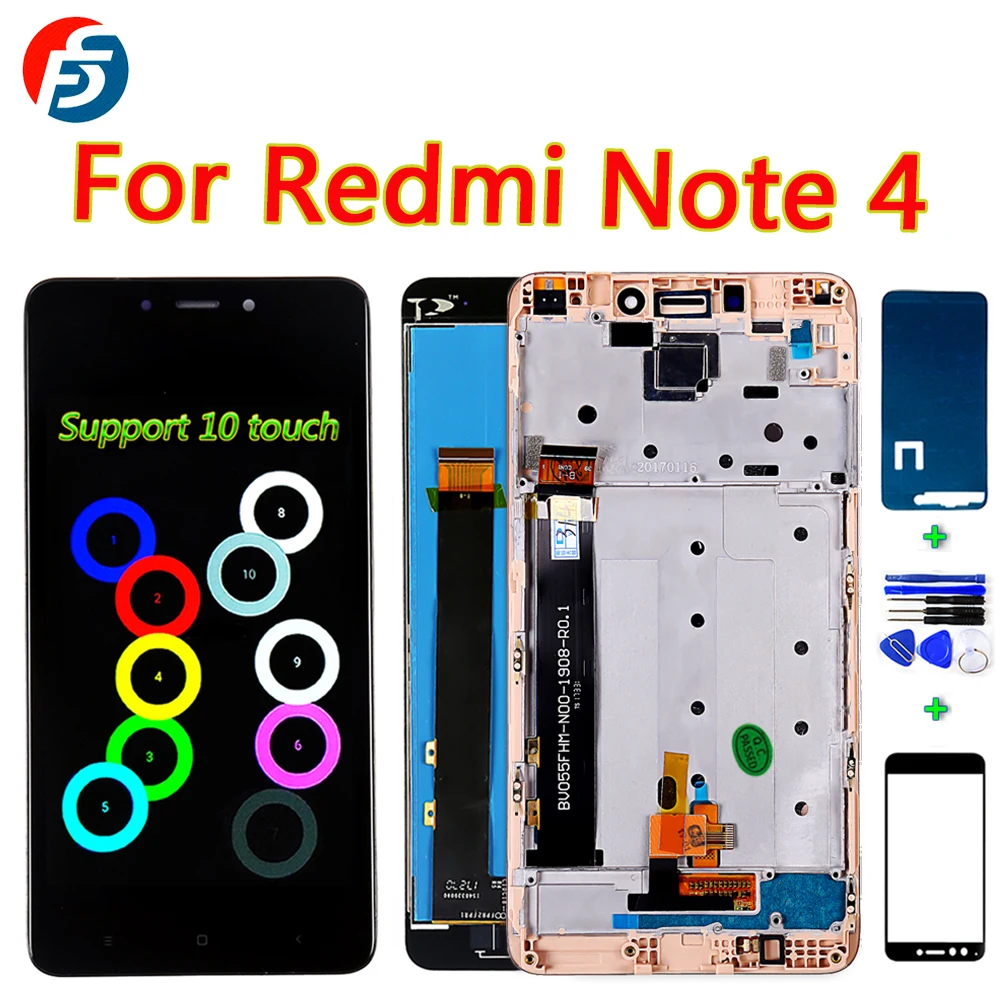 ЖК дисплей Fansu IPS для Xiaomi Redmi Note 4 (Процессор: MTK Helio X20) дигитайзер сенсорного экрана