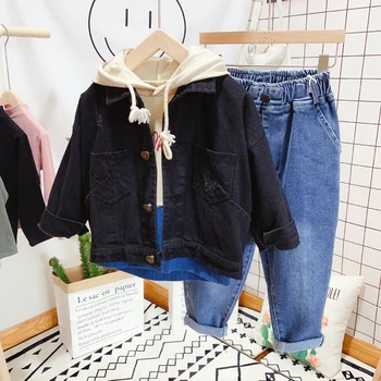 

new 2019 autumn only jacket 1pc 2-8Y boys hole denim jacket kids spring autumn clothing