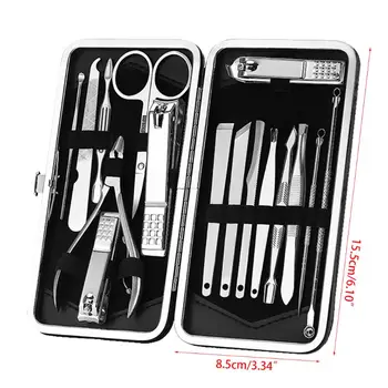 

Manicure Pedicure Set Nail Clippers 16 in 1 Stainless Steel Professional Pedicur 831E