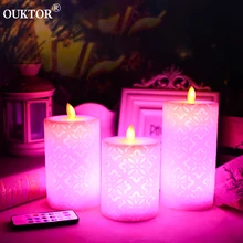 RGB LED Candles Light with Remote Control Electronic Flameless Candle Tealights Night Light for Home Wedding Party Decoration