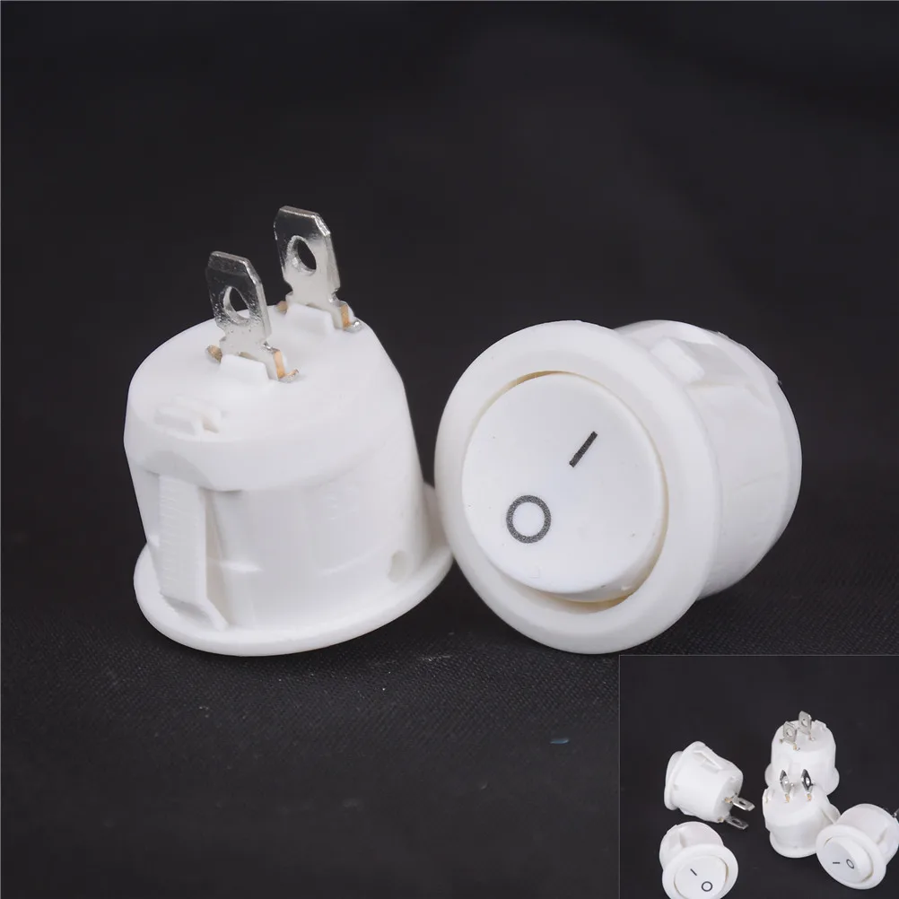 23mm 5PCS Round White Mini Small Boat Rocker Switches 2 Pin ON-OFF Switch | Обустройство дома