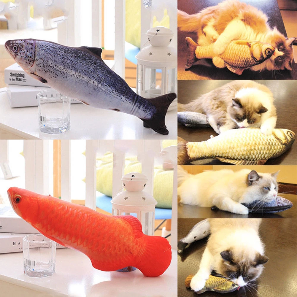 Pet Kitten Fish Shape Catnip Bite-resistant Playing Scratch Chewing Toy