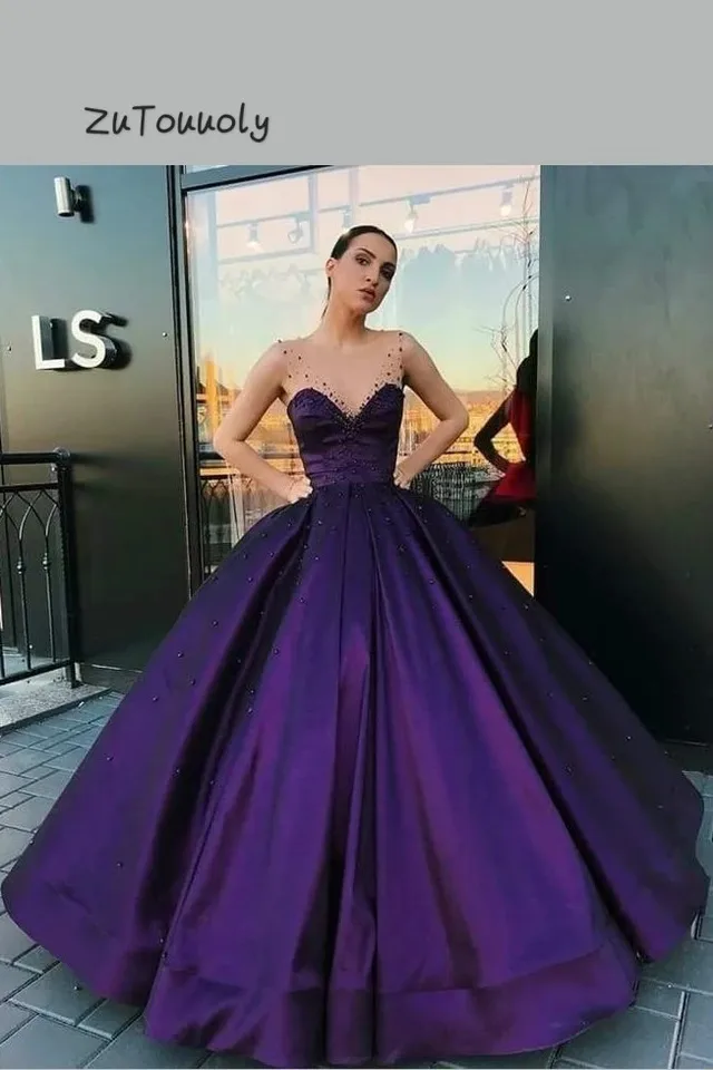 purple evening dress