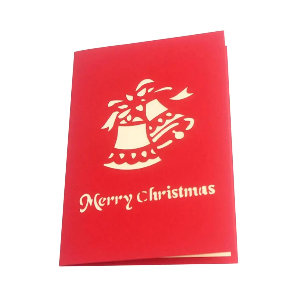  Hollow Carving 3D Pop Up Festival Greeting Cards Merry Christmas Trees Shape Party Invitations Card - 4.0006E+12