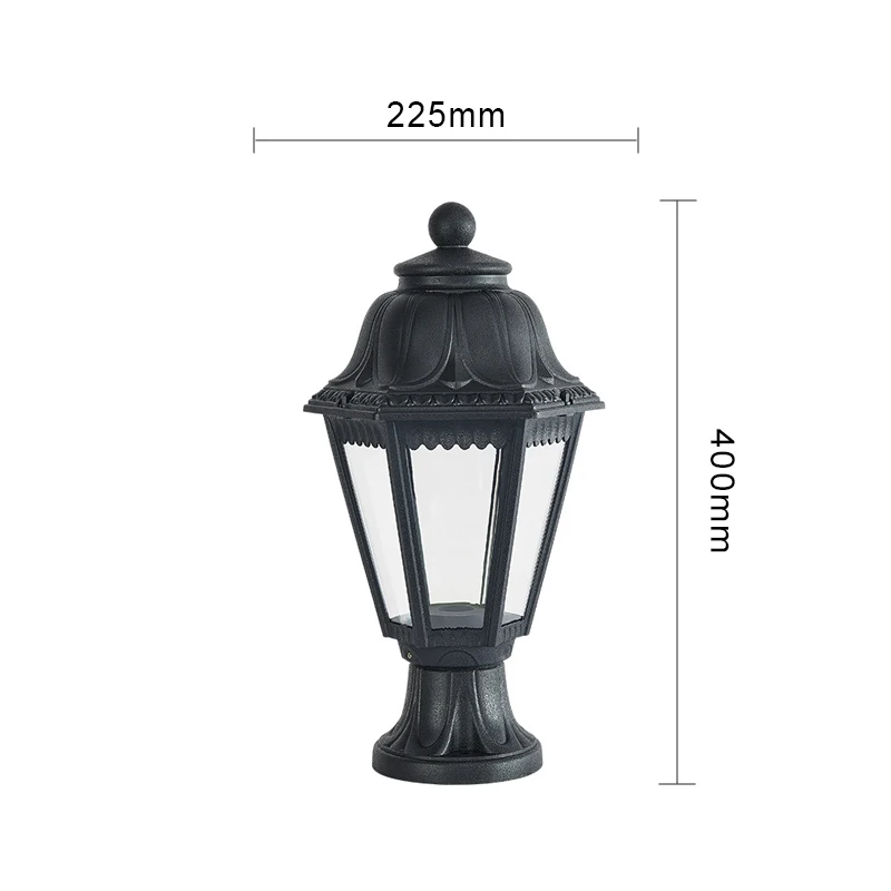 New Italian Design Hexagonal Column Landscape Lamp Outdoor Courtyard Fence Wall Light Villa Corridor Walkway Chapiter Lamp 3