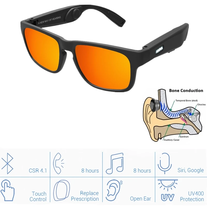 

Bone Conduction Bluetooth Smart Sport Sunglasses Wireless Stereo Music Sunglasses Sports Headset Headphone Support Drop Shipping