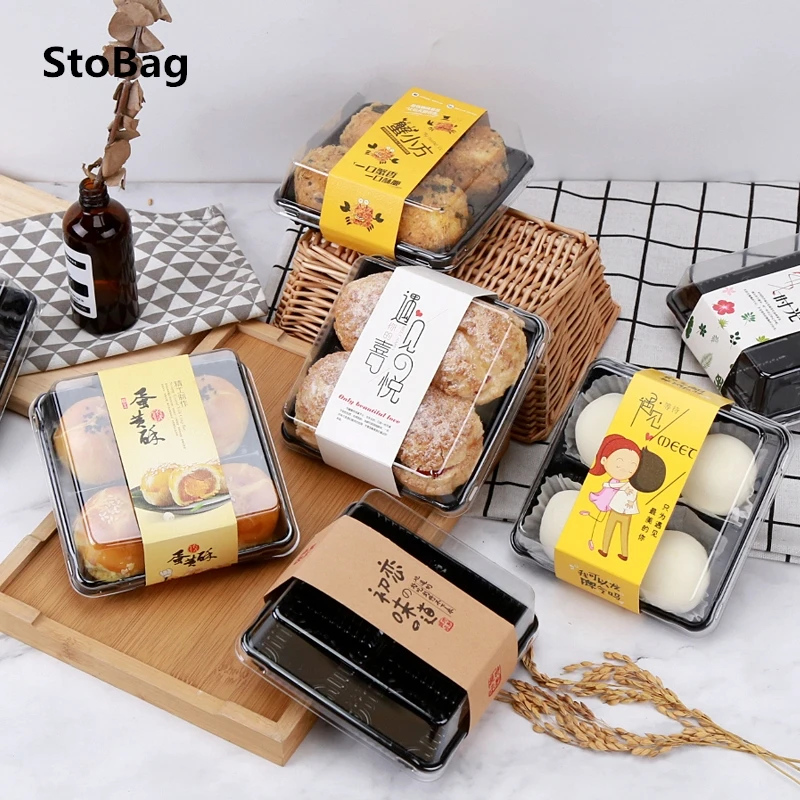 StoBag 50pcs Cheese Pastry Donut Baking Box Handmade Gift Cookies Packaging Puffs Egg Yolk Crisp Birthday Wedding Party Favor | Дом и сад