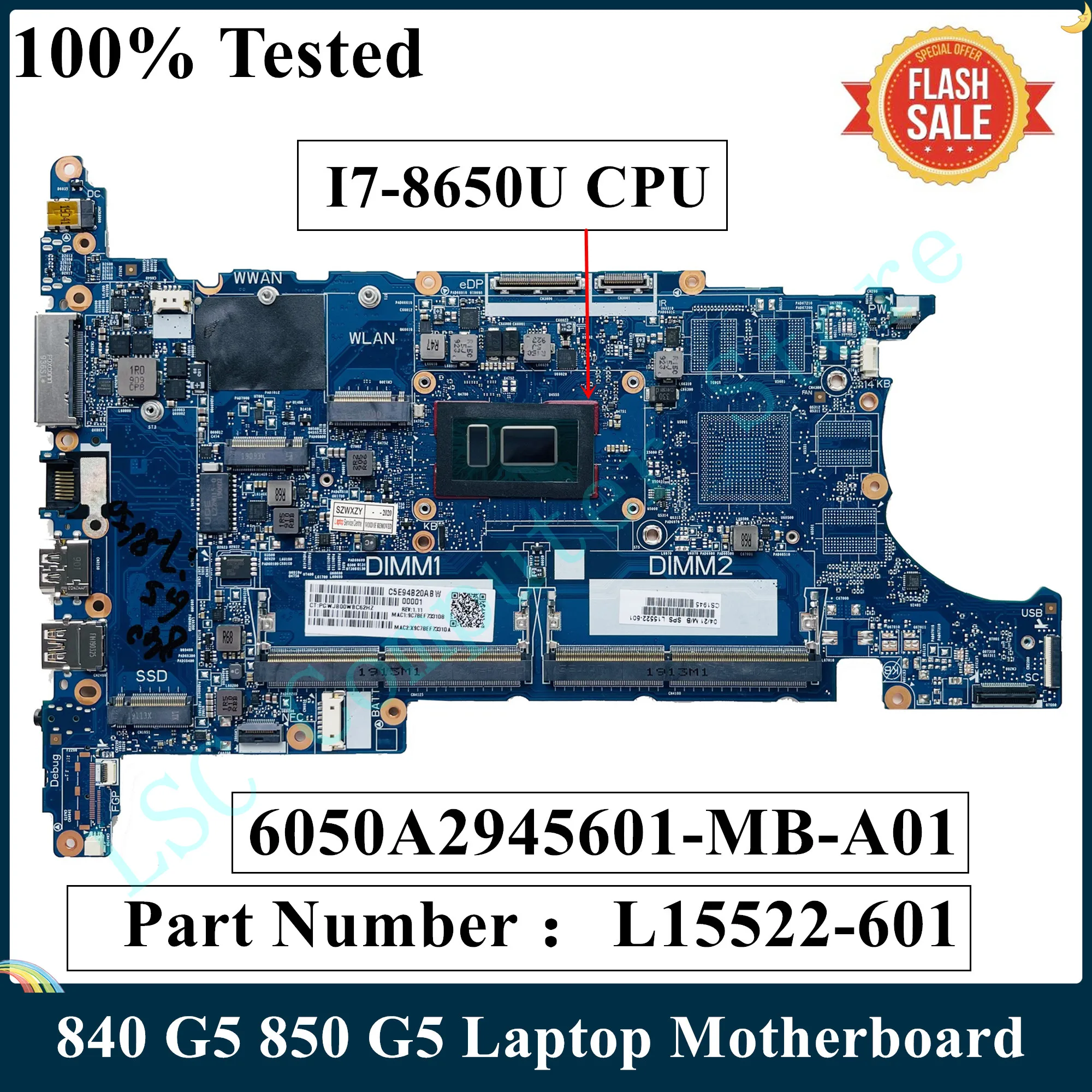 Материнская плата LSC для ноутбука HP EliteBook 840 G5 850 I7-8650U | Компьютеры и офис