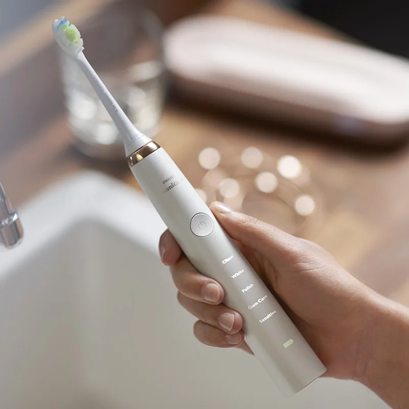 PHILIPS Sonic HX9312/02 электрическая зубная щетка перезаряжаемая с двойной зарядной системой 5 регулируемых моделей Алмазная белая для взрослых