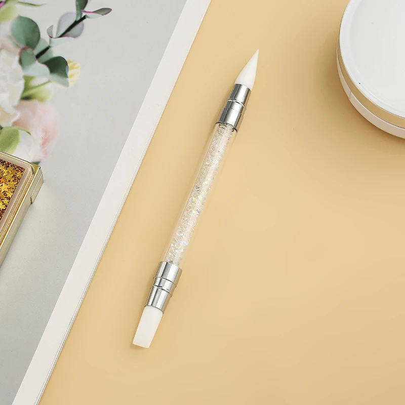 1 шт двухконцевая распиловочная ручка, восковой карандаш, акриловый инструмент для дизайна ногтей, маникюрный декор, ручка, восковой карандаш, Кристальные бусины
