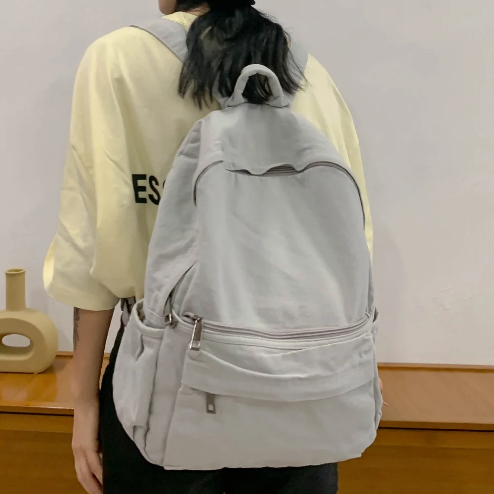 Travel Ladies Vintage Backpack Canvas Girl Fabric School Bag College Student Women Backpack Female Kawaii Laptop Bag Fashion New 3