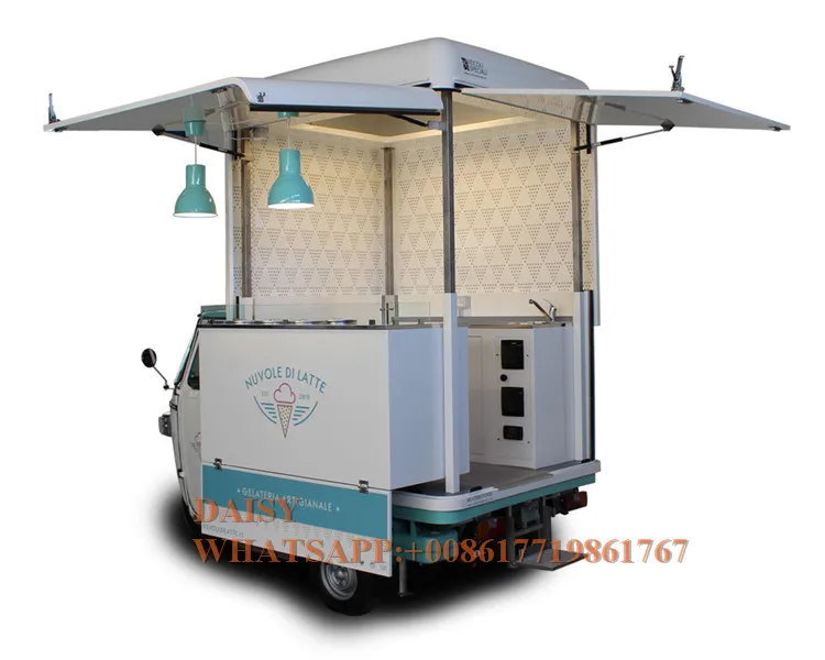 Бензиновый piaggio ape передвижная Кофейня грузовик фаст-фуд торговый трехколесный велосипед с подъемом США