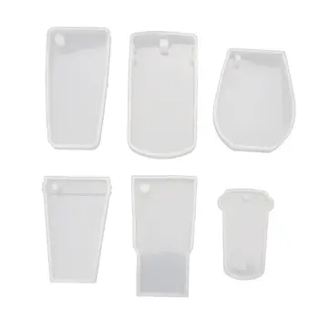 

6Pcs Tumbler Silicone Mold Cup Turner Partner Bottle Shape Key Chain Resin Mold