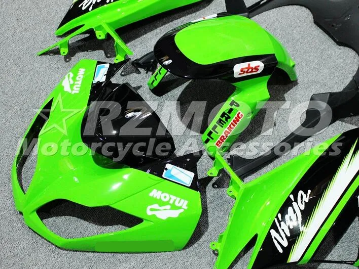 Литьевая Форма ABS обтекатель комплект подходит для Kawasaki ZX6R 2009 2010 2011 2012 Обтекатели ZX-6R 09 10 11 12 ниндзя 636 на заказ Зеленый